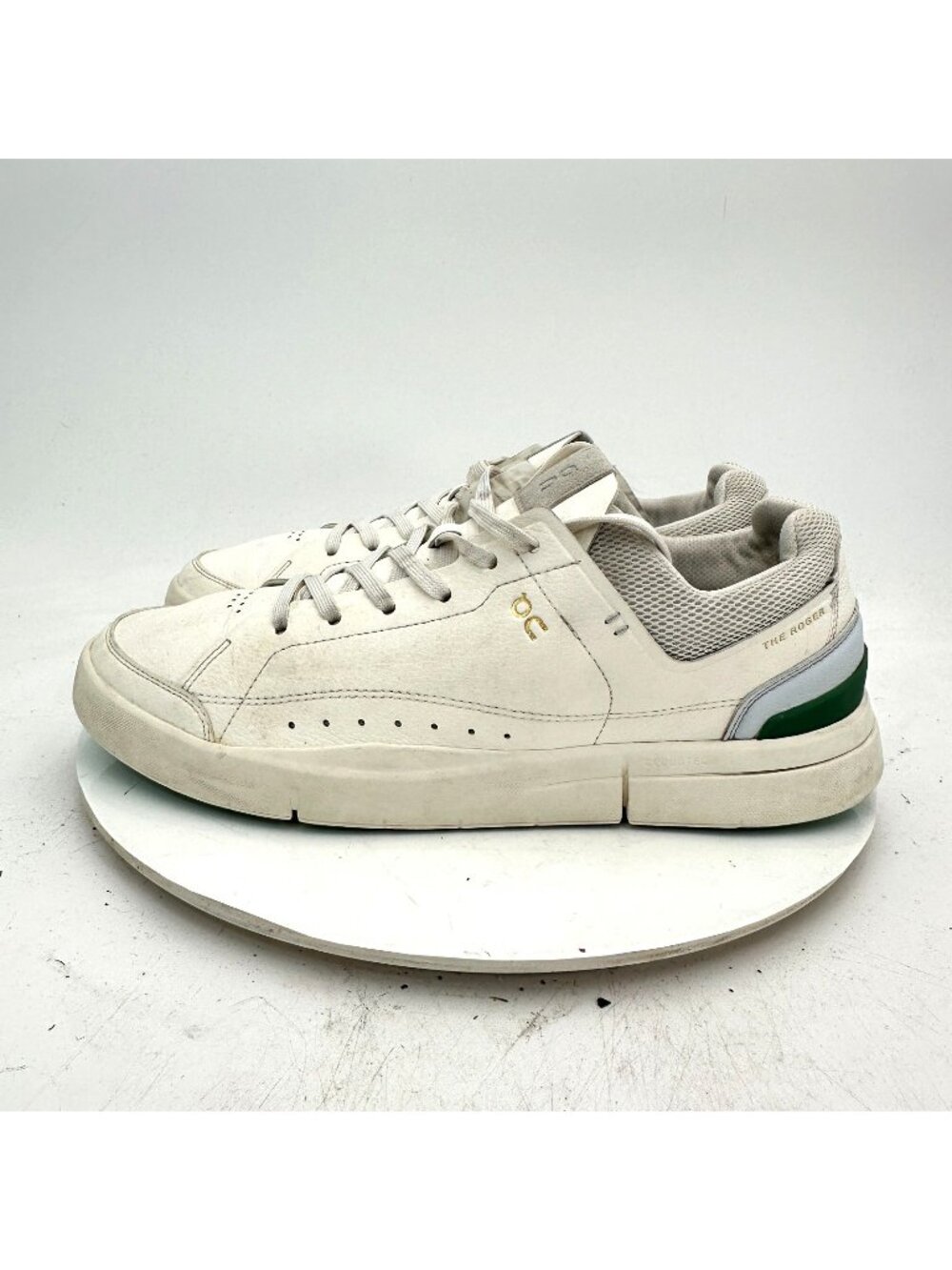 On The Roger Clubhouse Men Size 10.5 3MD11270840 White Forest Green Shoes